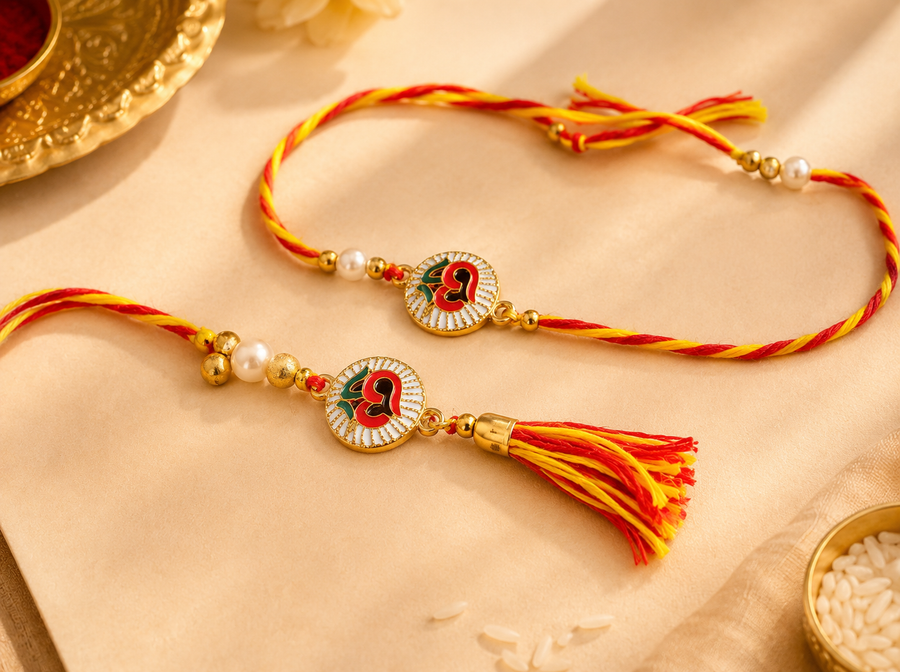 Divine Om Rakhi with Tassel – Handmade Premium Raksha Bandhan Rakhi