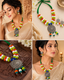Triveni Handmade Fabric Jewellery Set