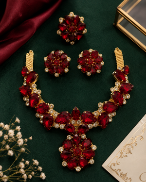 Royal Ruby Floral Set