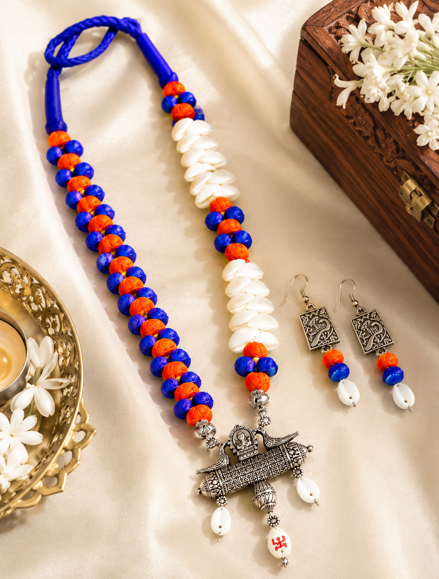 Traditional Fabric Bead Jewellery Set