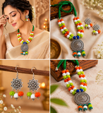 Triveni Handmade Fabric Jewellery Set